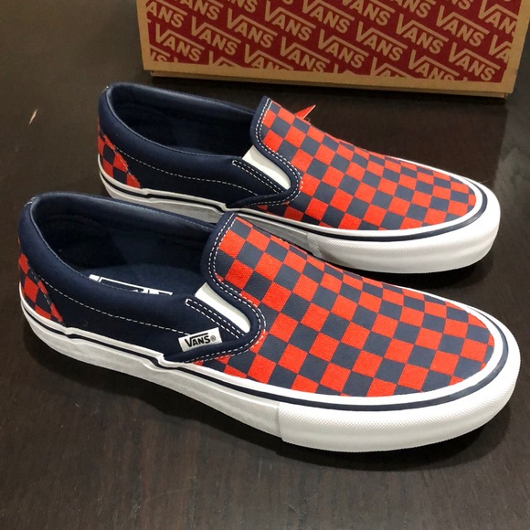 vans slip on checkerboard navy